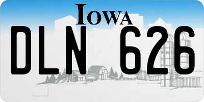 IA license plate DLN626