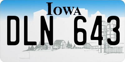 IA license plate DLN643