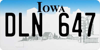 IA license plate DLN647