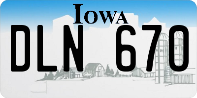 IA license plate DLN670