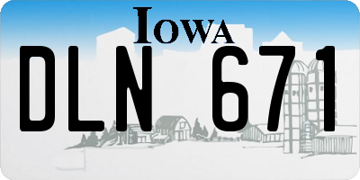 IA license plate DLN671