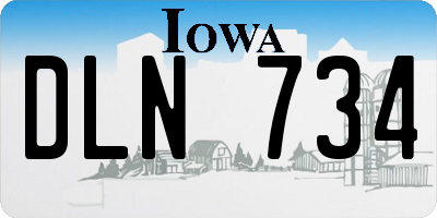 IA license plate DLN734