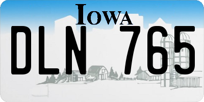 IA license plate DLN765