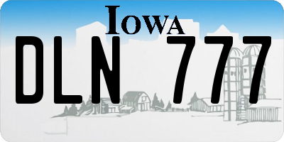 IA license plate DLN777