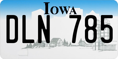 IA license plate DLN785