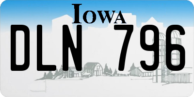 IA license plate DLN796