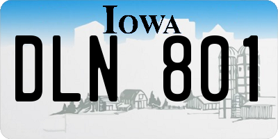 IA license plate DLN801