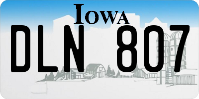 IA license plate DLN807