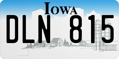 IA license plate DLN815