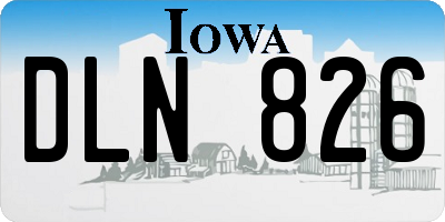IA license plate DLN826