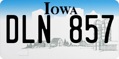IA license plate DLN857