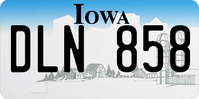 IA license plate DLN858