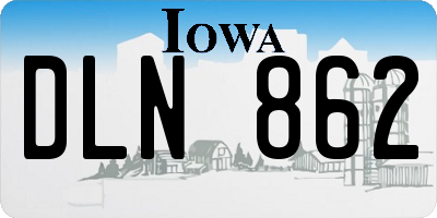 IA license plate DLN862