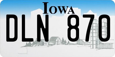 IA license plate DLN870