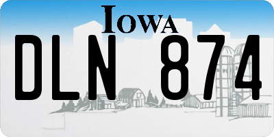 IA license plate DLN874