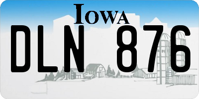 IA license plate DLN876