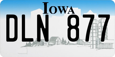 IA license plate DLN877