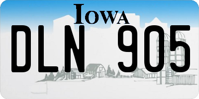 IA license plate DLN905