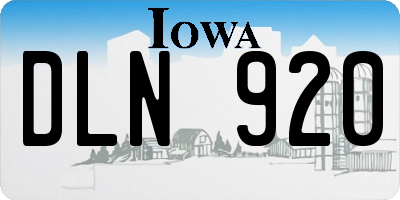 IA license plate DLN920