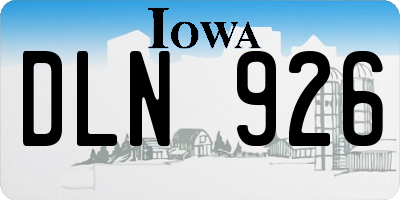 IA license plate DLN926
