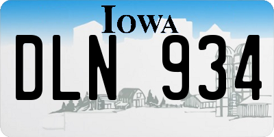 IA license plate DLN934