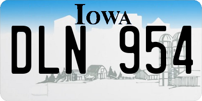 IA license plate DLN954