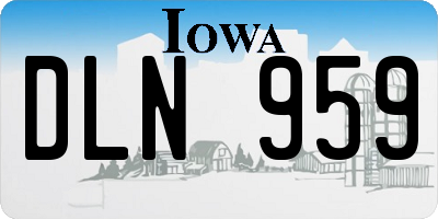 IA license plate DLN959