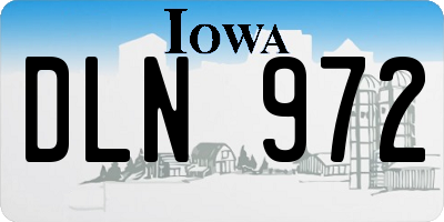 IA license plate DLN972