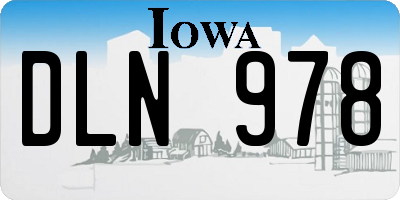 IA license plate DLN978