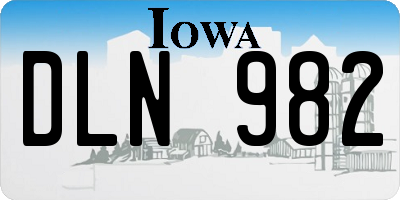 IA license plate DLN982