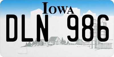 IA license plate DLN986