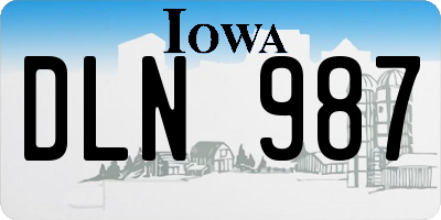 IA license plate DLN987