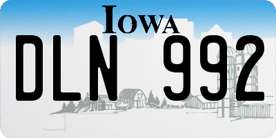 IA license plate DLN992