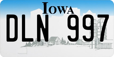 IA license plate DLN997