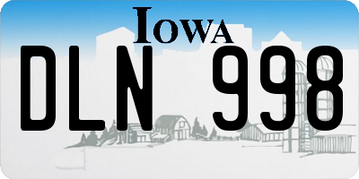 IA license plate DLN998