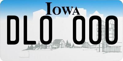 IA license plate DLO000