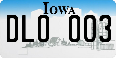 IA license plate DLO003