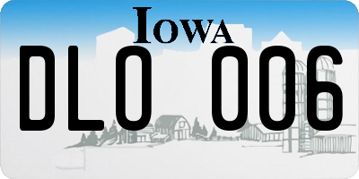 IA license plate DLO006