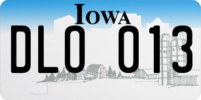 IA license plate DLO013