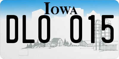 IA license plate DLO015