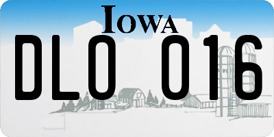 IA license plate DLO016
