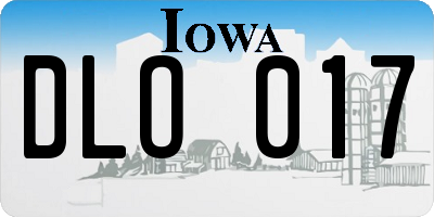 IA license plate DLO017