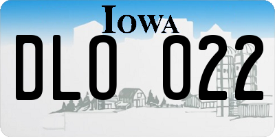 IA license plate DLO022