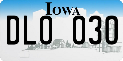 IA license plate DLO030