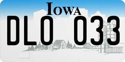 IA license plate DLO033