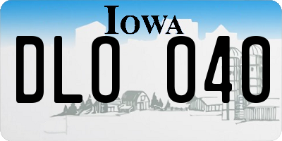 IA license plate DLO040