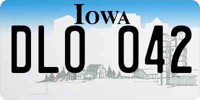 IA license plate DLO042