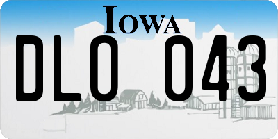IA license plate DLO043
