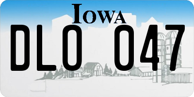 IA license plate DLO047