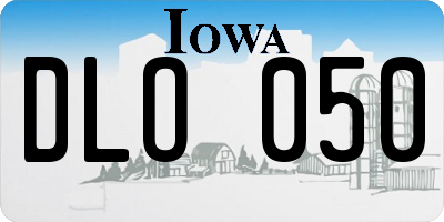 IA license plate DLO050